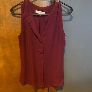 LOFT Dark Red Sleeveless Blouse